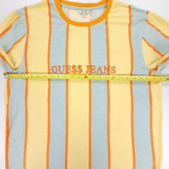 GUESS ASAP Rocky Vintage Striped Short Sleeve Ringer T-shirt 90s Streetwear‎ Y2k - Picture 3 of 9